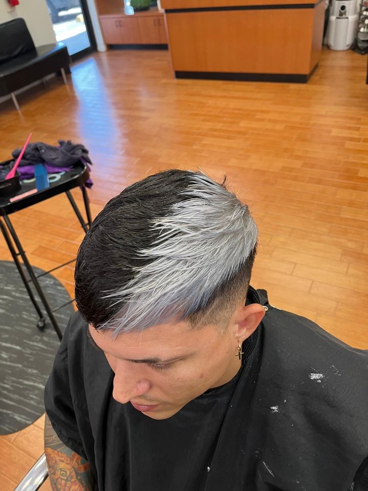 Men's cut with a silver two-tone top